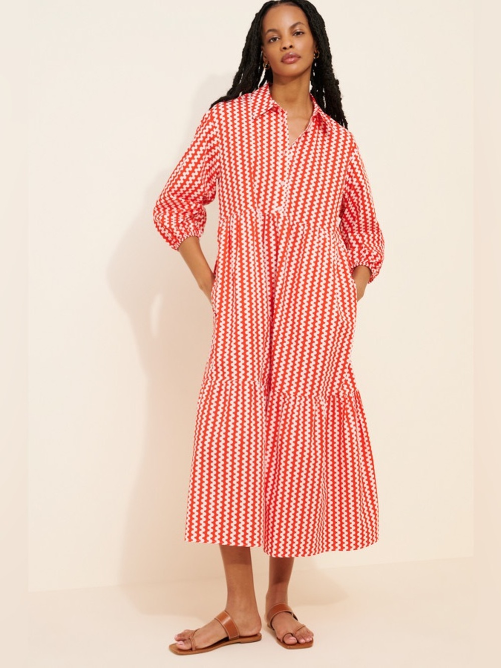 Anthropologie Bettina Tiered Midi Dress